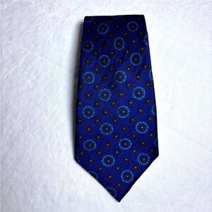 Vintage Minar Janpath New Delhi 100% Silk Blue Floral Neck Tie